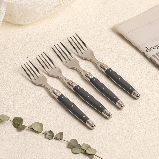 까르투하 앙클라 라귀올 디저트 케이크 티 포크, 네이비, 4개