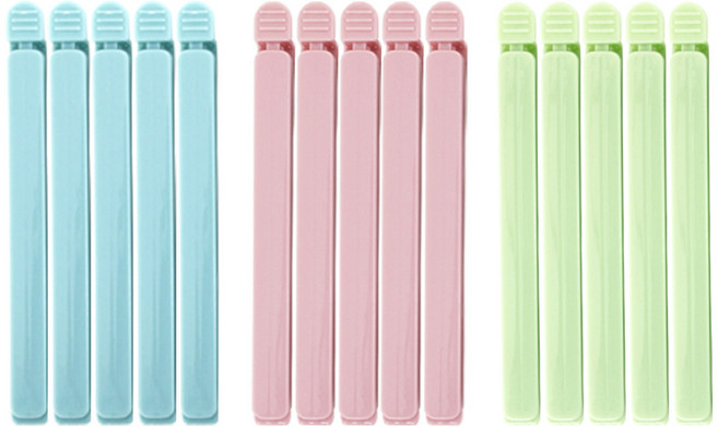 드벨리끄 파스텔 스틱 밀봉집게, 핑크 + 그린 + 블루, 1세트