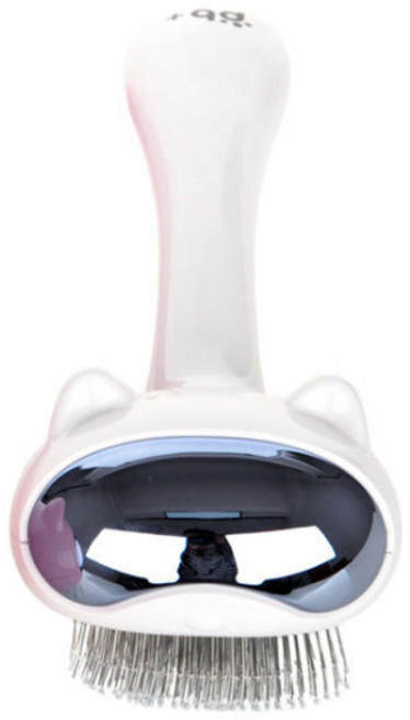 HANsooh 반려동물 너구리모양 브러쉬, 화이트, 1개
