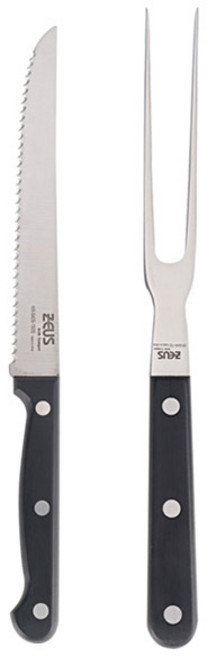 제우스 바베큐 조리도구 2종 세트, 혼합색상, 바베큐 나이프 + 카빙포크