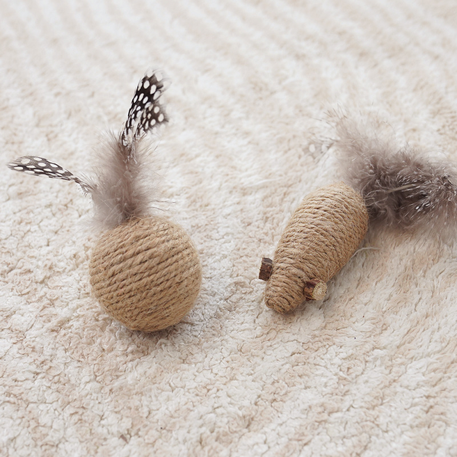 알송이 고양이 스틱 새끼 어금니 장난감 마우스 볼 세트 S, 혼합색상, 1세트