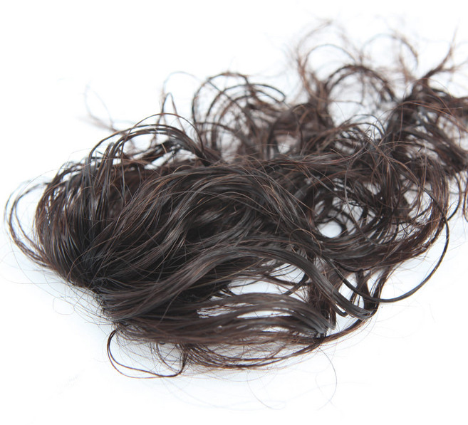 여우가발 정수리 원핀 웨이브 인모 부분가발 W2012, 자연갈색, 1개