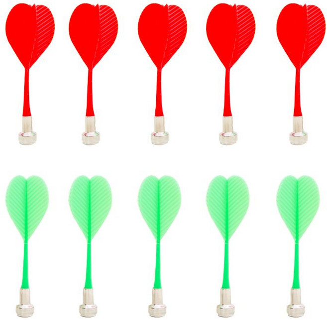 파티쇼 자석다트핀 2종 5p, 레드 + 그린, 1세트