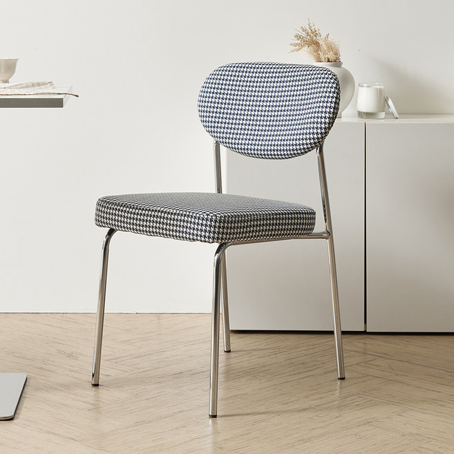 소티디자인 레코드 체크 디자인 하운드 스틸 체어, 블루, 1개