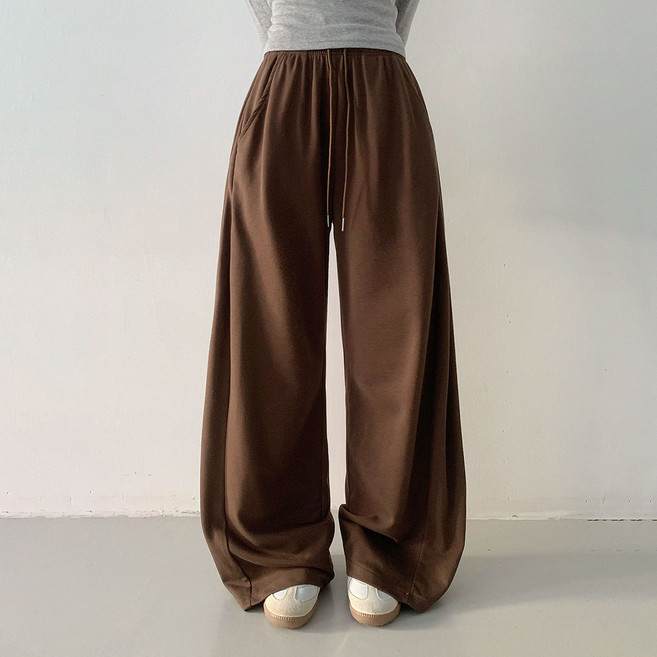 플랜데이 여성용 숏/미디움/롱 기장 오토 사이드 절개 와이드 트레이닝 팬츠