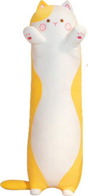 네이처타임즈 모찌 고양이 롱쿠션 바디필로우, 옐로우