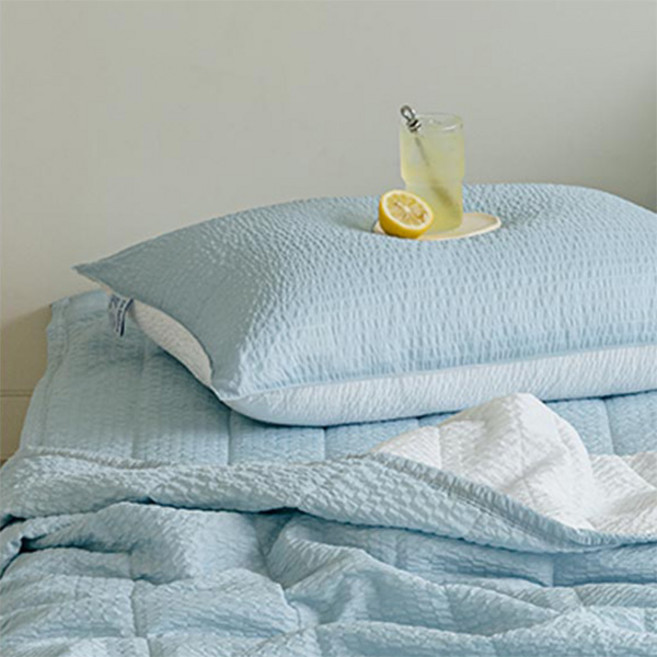 아임베딩 슈퍼쿨 시어서커 리플 여름 베개커버