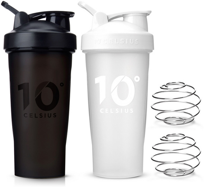 10도씨 블렌딩 쉐이커 보틀 2종, 블랙 + 화이트, 600ml, 1세트