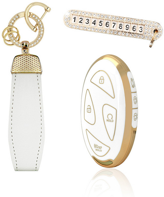 카템 엣지라인 풀커버 스마트키 케이스 세트, 화이트골드, 현대 H13