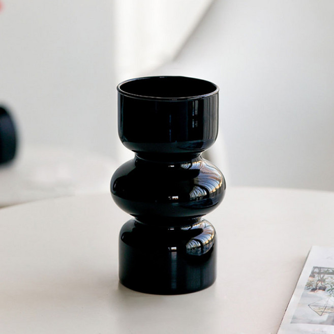 에버하우스 엔틱 퓨어 하모니 유리 화병, 블랙