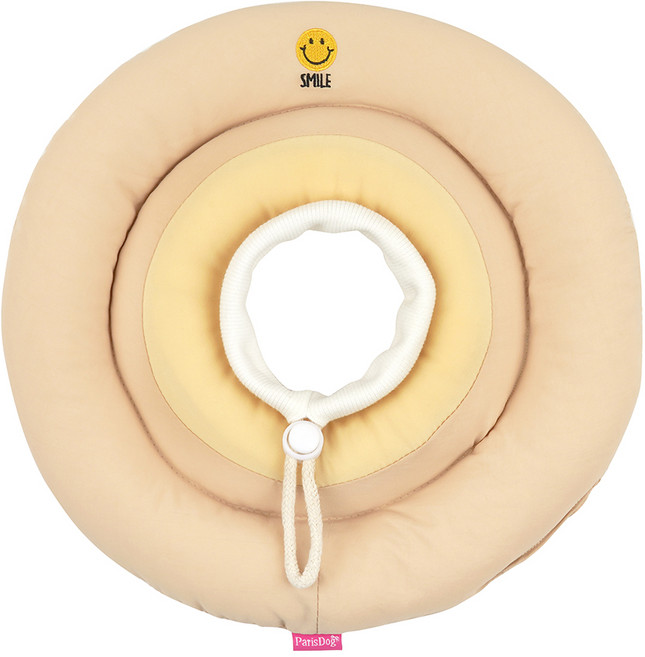 패리스독 반려동물 스마일 넥카라, 베이지, 1개