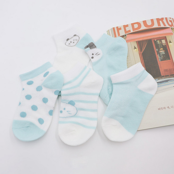비단길 유아용 매쉬 마르마르 양말 5종 세트