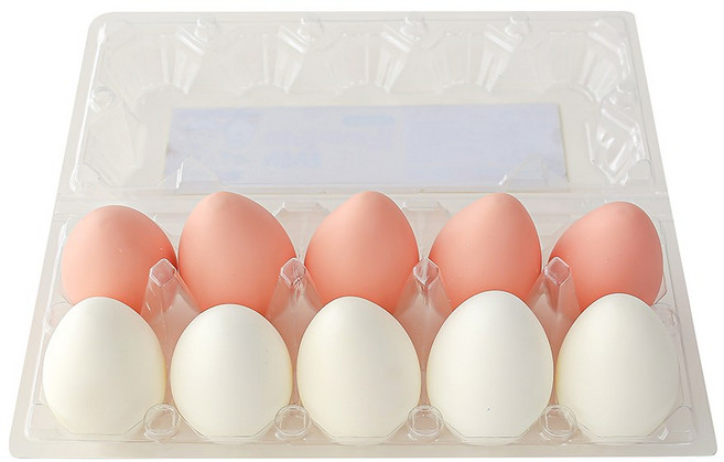 마이토이즈 심쿵심쿵 삐약이네집2 계란말랑이 촉감발달완구 2종 x 5p 세트, 하양이 + 분홍이, 1세트