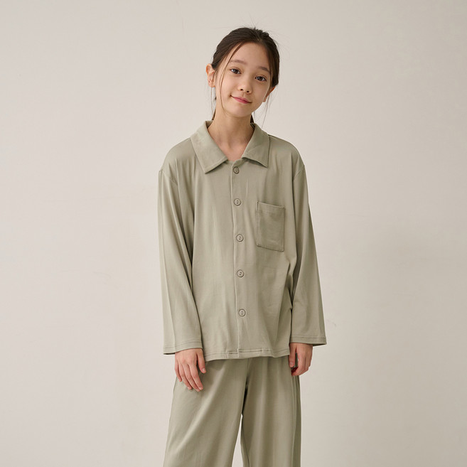 메종마밤 아동용 피치기모 에센셜 파자마 상하의 세트