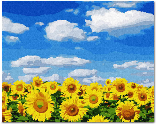 ADICO DIY 彩繪 天空下的向日葵 PH24 50 x 40 cm, 混合色, 1個