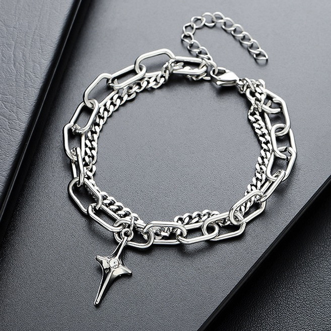 Paperments 男士Ssemson雙鍊十字架時尚手鍊 13545