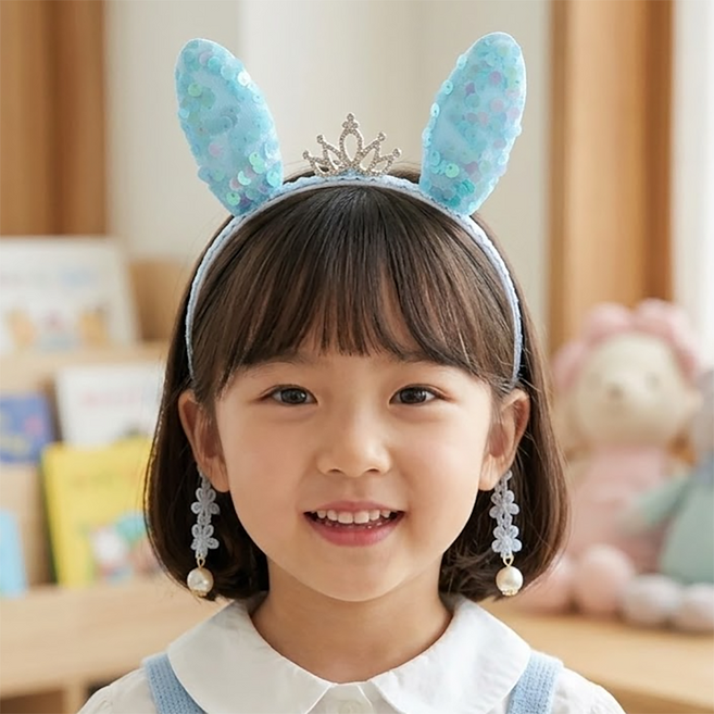비단길 바니즈 글리터 크라운 드롭진주 헤어밴드