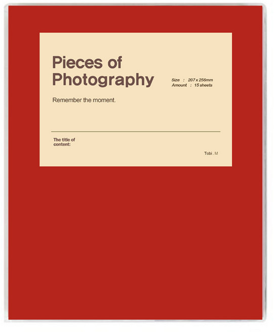 문구백서 비비드 접착식 포토앨범, 다크레드(흑색내지), 25매