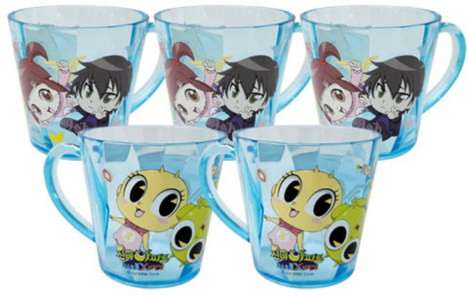 르번 국산 신비아파트 프리즘컵, 혼합색상, 5개