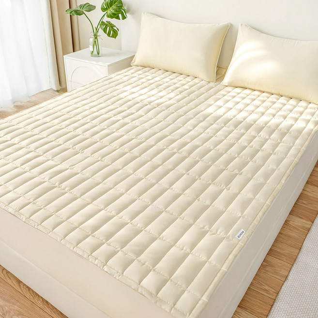 소하임 시그니처 60수 고밀도 순면 매트리스 패드, 코튼아이보리