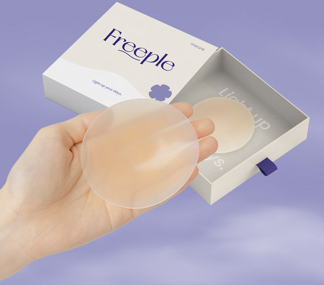 마른파이브 여성용 프리플 실리콘 유두 커버 니플밴드 누드브라 무접착형 2p