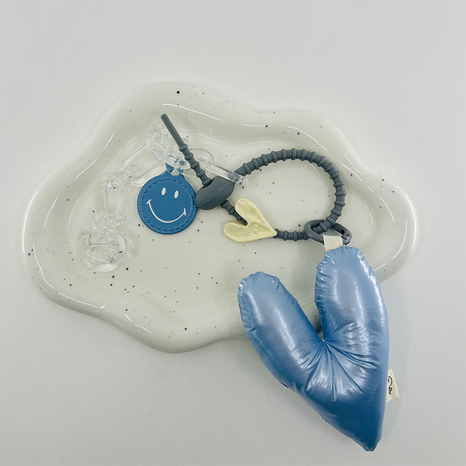 소리달 만개 하트 쿠션 체인 스마일 키링