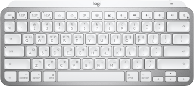 로지텍 MX KEYS MINI 블루투스 무선 텐키리스 키보드, 페일 그레이, YR0084, 제조사축