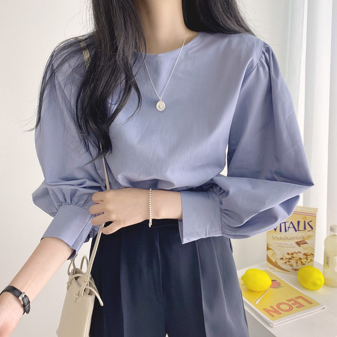 I'M MONG 女款 Homia 泡泡袖基本款長袖襯衫
