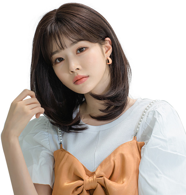 가발나라 여성용 레이스 스킨 미디움 레이어 C컬펌 통가발 S, 내츄럴브라운, 1개