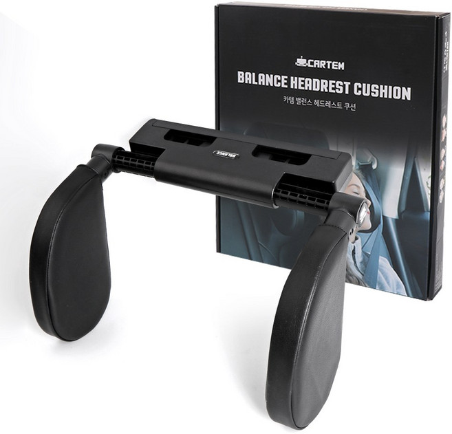 카템 밸런스 헤드레스트 목쿠션 25 x 22 cm, 블랙, 1개