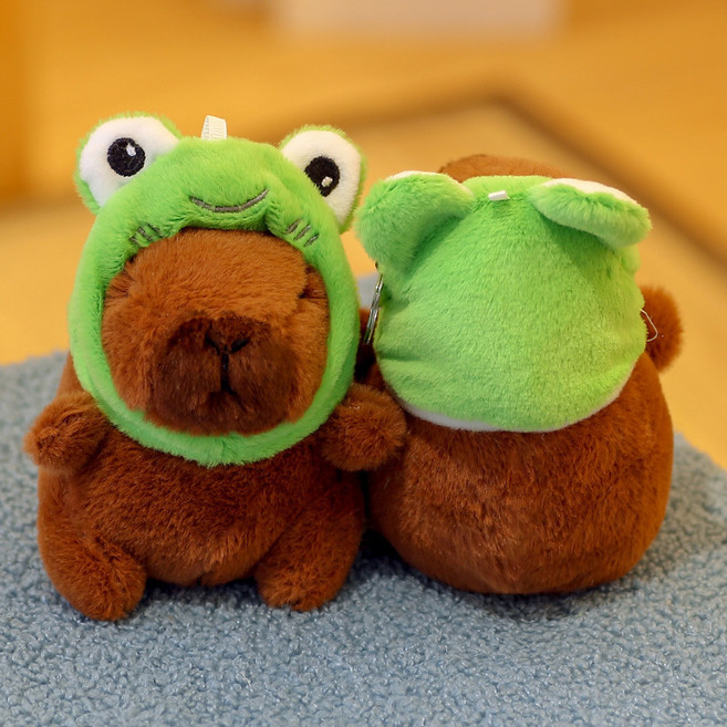 순잠 카피바라 비버 키링 모자, 12cm, 개구리2, 1개