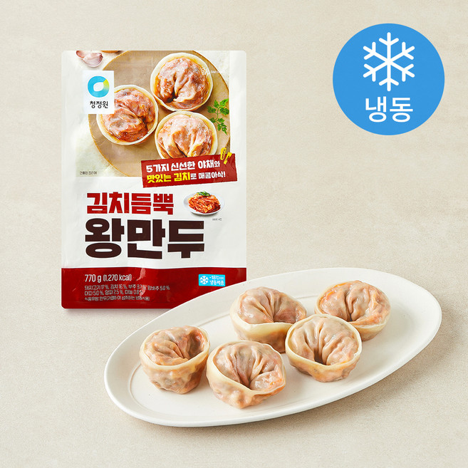 대상 청정원 김치듬뿍 왕만두 (냉동), 770g, 1개