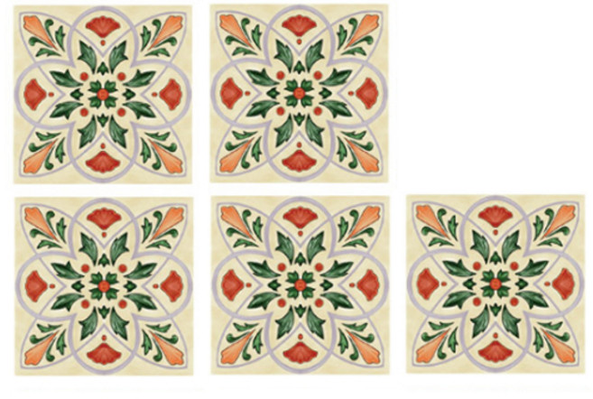 접착식 반영구 데코 스티커 타일시트지 5p, NO 1