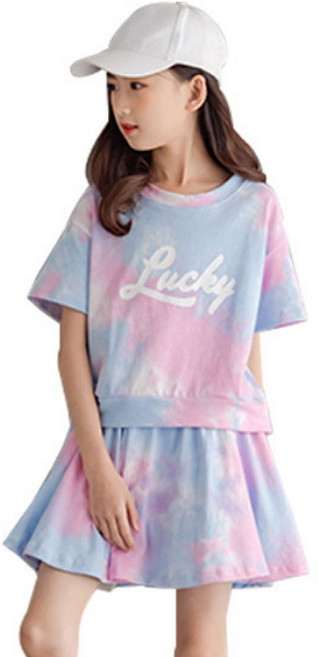 엣지랜드 여아용 럭키 마블링 상하 세트