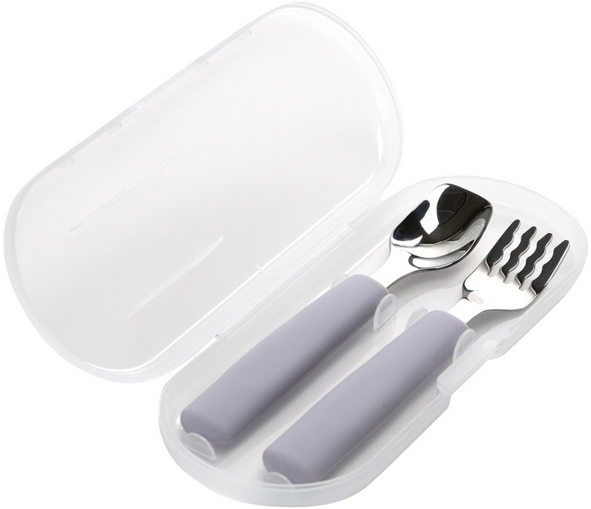 데일리라이크 봉봉 실리콘 스푼 포크 세트, 04 라벤더, 스푼+포크 1세트, 1세트