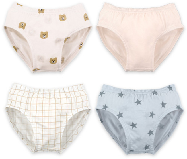메이키즈 남아용 베어베어 삼각 팬티 4종 세트