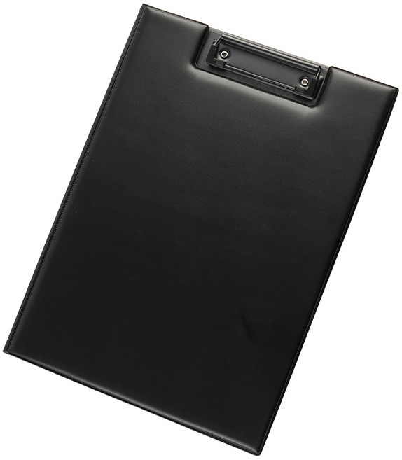 코히모 레포트 화일 가죽 클립보드 A4 3W315, 1개, 블랙