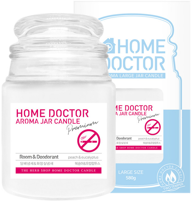 더허브샵 홈닥터 기능성 자캔들, 담배냄새&화장실냄새, 580g, 1개