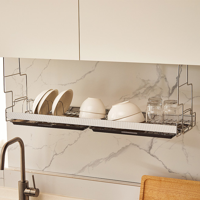 하이라인 샤인 더블라인 알루미늄씽크선반 800, 1단, 실버, 1개