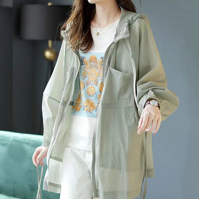 시크힐즈 페니즐 캐주얼 롱 바람막이 후드 집업 11088