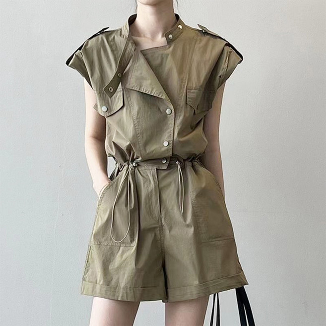 메이첼 비체나 카고 스트링 민소매 점프수트 10491