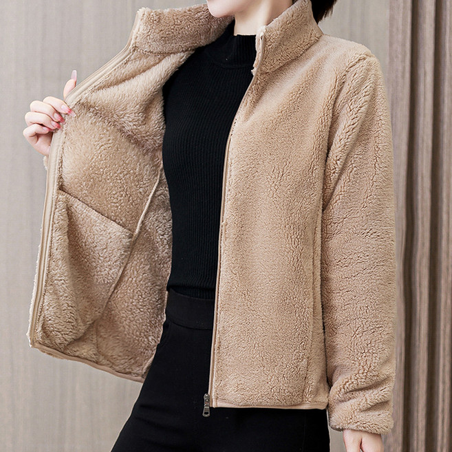 MarketA 女款冬季柔軟刷毛拉鍊外套 O24FW3-A1342