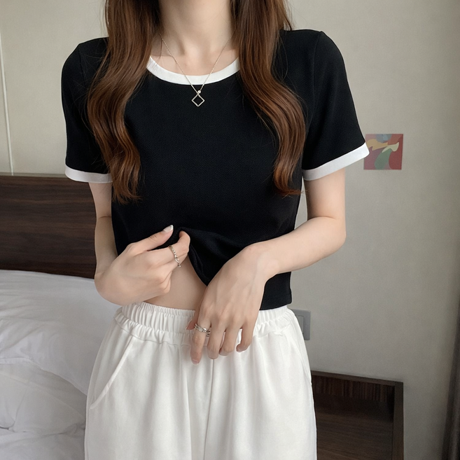 디멜디 여성용 민소매루즈 트렌디 체형커버 반팔티셔츠