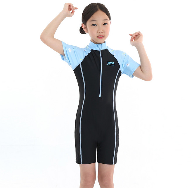 제테스 여아용 반팔 수영복 SKY FL 2463