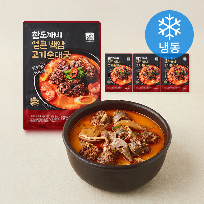 참도깨비 백암 얼큰순대국 (냉동), 640g, 4개