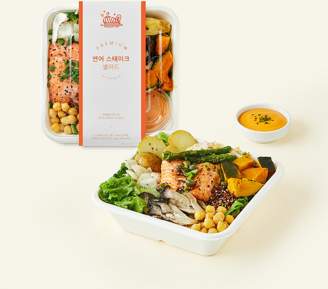 en Vogue 연어 스테이크 샐러드, 388g, 1개