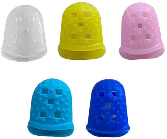 ZiO-BiZ 手指頂針 5件組, 白色 + 粉色 + 黃色 + 藍色 + 深藍色, 1組