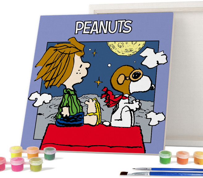 아이러브페인팅 스누피피너츠 DIY 그리기 캔버스 시리즈 2525 TRAVEL 시리즈, 플라이투더문, 1개