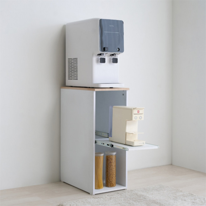 제우스가구 국내제작 마지 DIY 정수기 틈새 수납장, 내츄럴화이트