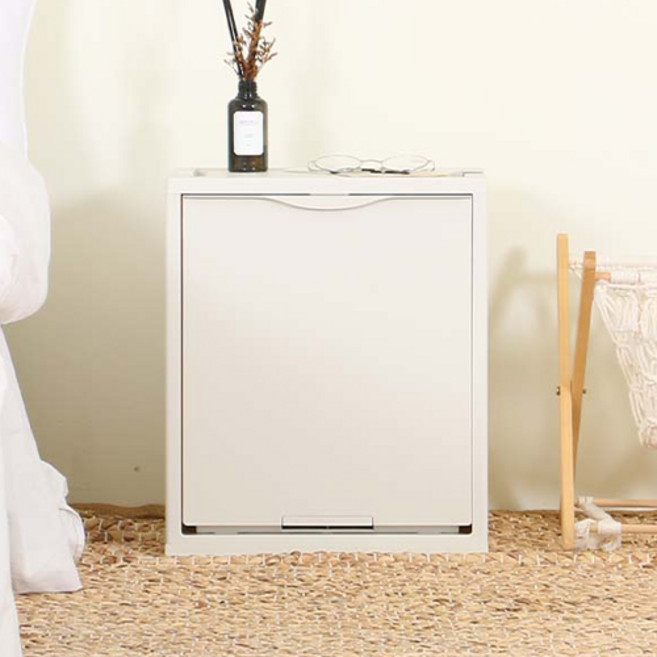 리빙앤트리 블렌딩 수납 분리수거함 1단, 화이트